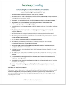 Image of Lonsbury Consulting's Marketing Automation Checklist